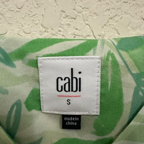 CABI #5235 Green Tropical Palm Leaf Castaway Mini Dress Lined - Picture 9 of 12